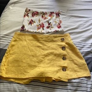 Floral tube top with bottoms